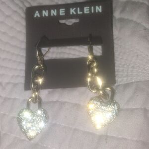 Anne Klein Gold Heart Chain Earrings